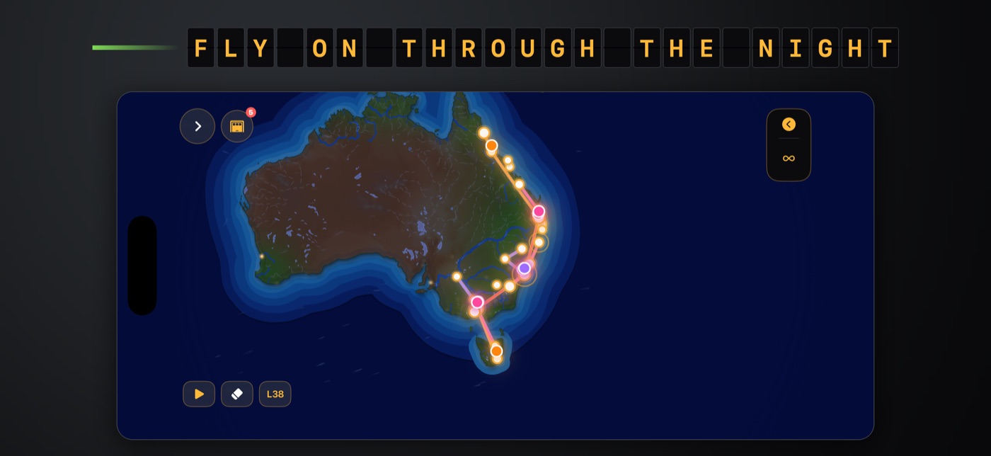Fly on through the night: an Australian network after dark.