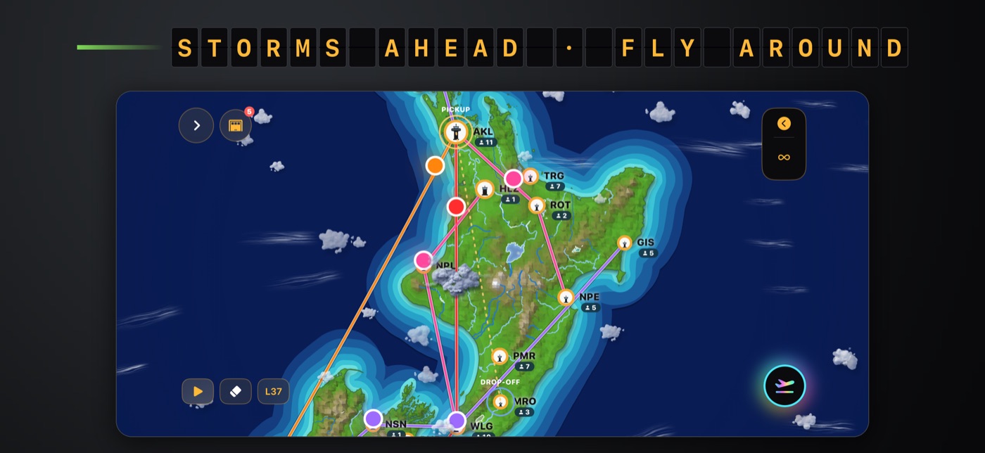 Storms ahead, fly around.